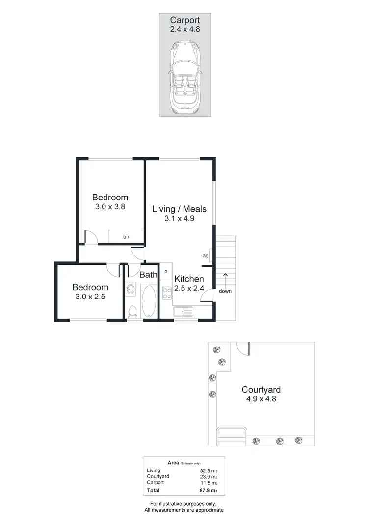 Floorplan of Homely unit listing, 3/65 Leader Street, Forestville SA 5035