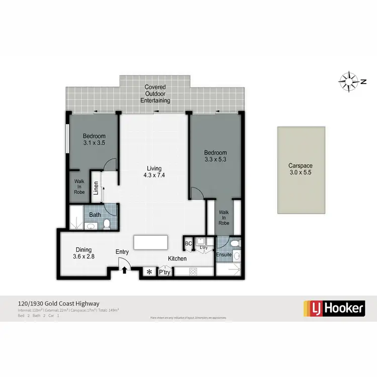 Floorplan of Homely unit listing, 120/1930 Gold Coast Highway, Miami QLD 4220