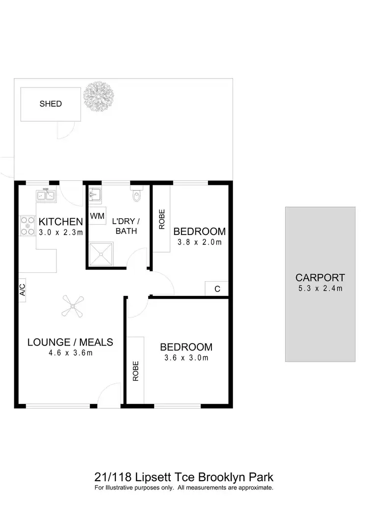 Floorplan of Homely unit listing, 21/118 Lipsett Terrace, Brooklyn Park SA 5032