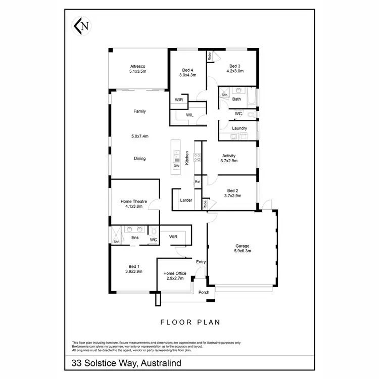 Floorplan of Homely house listing, 33 Solstice Way, Australind WA 6233