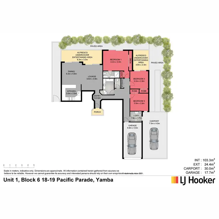 Floorplan of Homely unit listing, B6 U1/18-19 Pacific Parade, Yamba NSW 2464