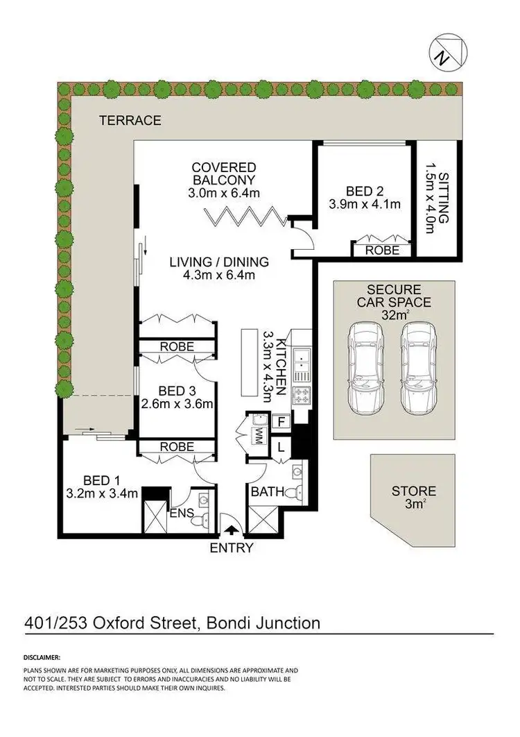 Floorplan of Homely apartment listing, 401/253-255 Oxford Street, Bondi Junction NSW 2022