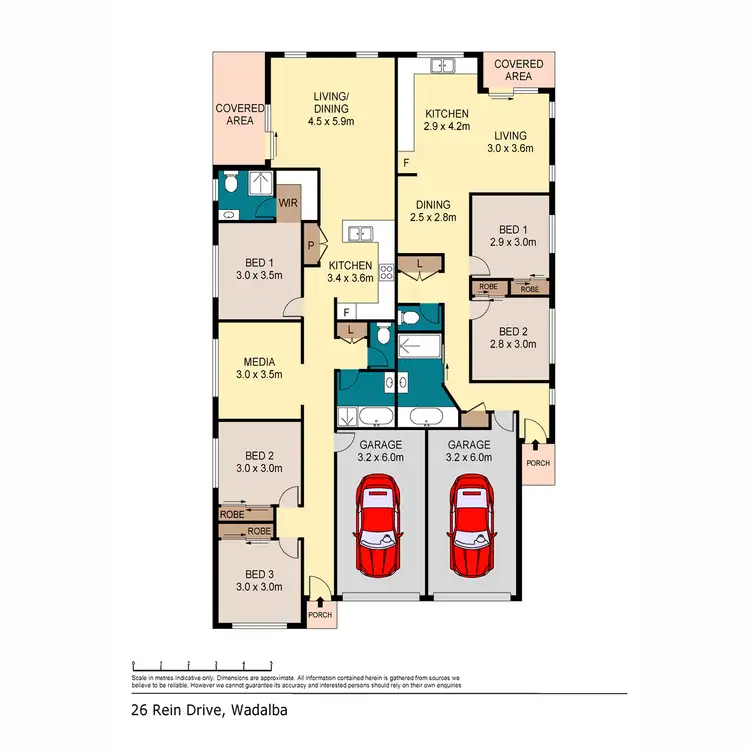 Floorplan of Homely semi-detached listing, 26 Rein Drive, Wadalba NSW 2259