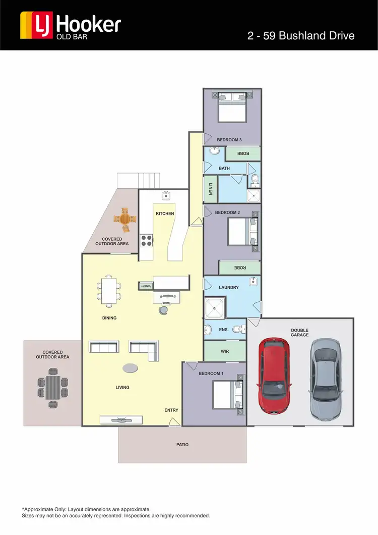 Floorplan of Homely semi-detached listing, 2/59 Bushland Drive, Taree NSW 2430