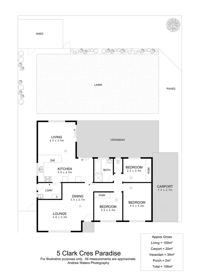 Floorplan of Homely house listing, 5 Clark Crescent, Paradise SA 5075