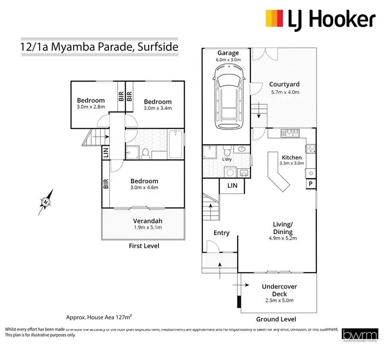 Floorplan of Homely townhouse listing, 12/1A-1B Myamba Parade, Surfside NSW 2536