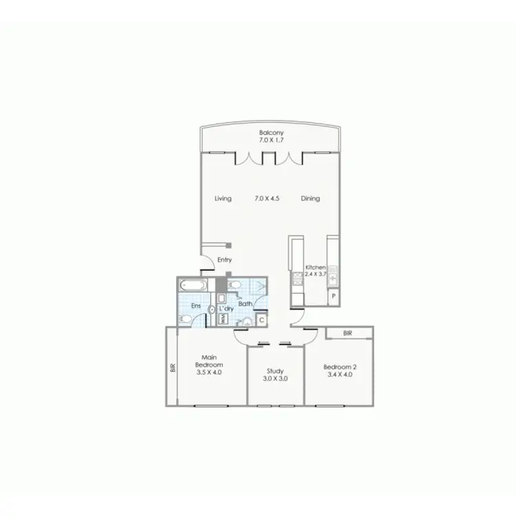 Floorplan of Homely apartment listing, 8/2 Henry Lawson Walk, East Perth WA 6004