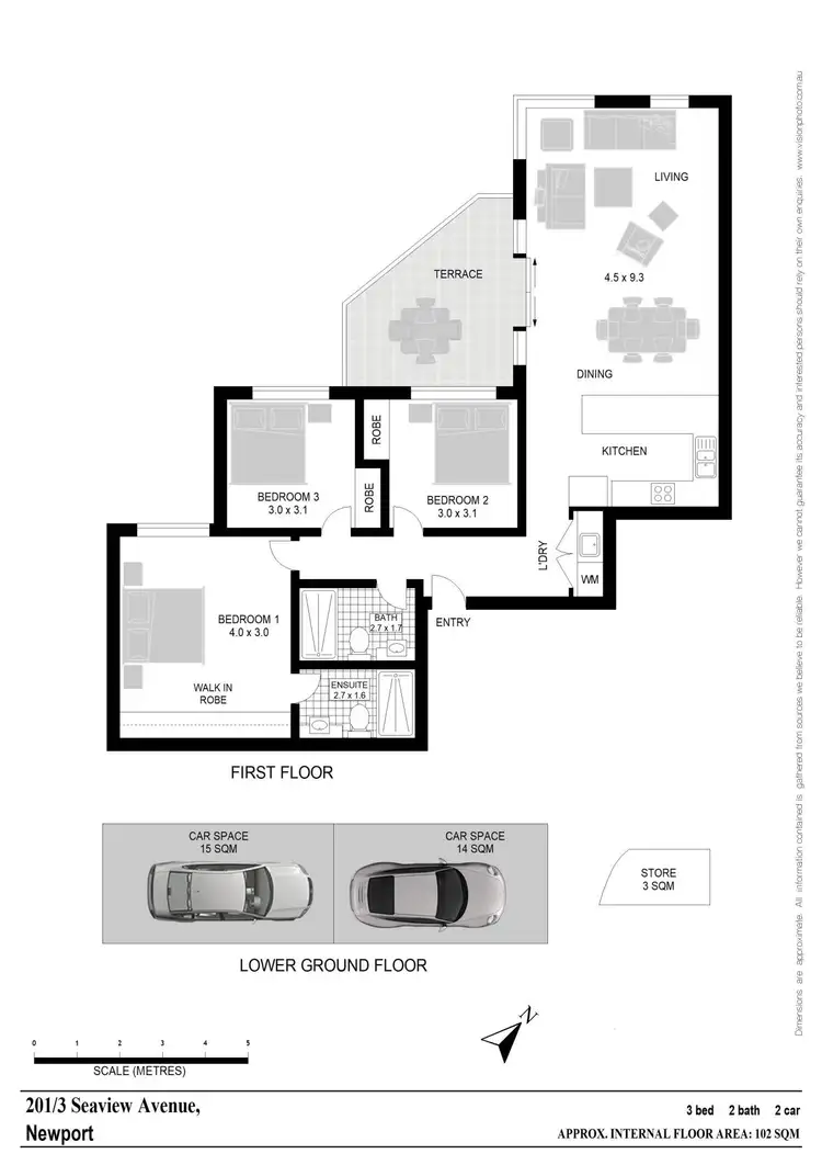 Floorplan of Homely apartment listing, 201/3 Seaview Avenue, Newport NSW 2106
