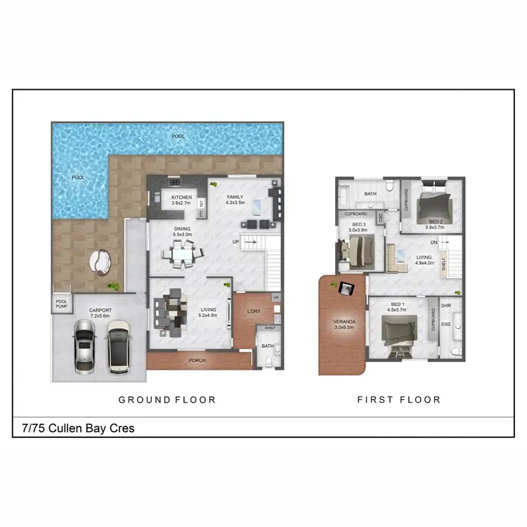 Floorplan of Homely townhouse listing, 7/75 Cullen Bay Crescent, Larrakeyah NT 820
