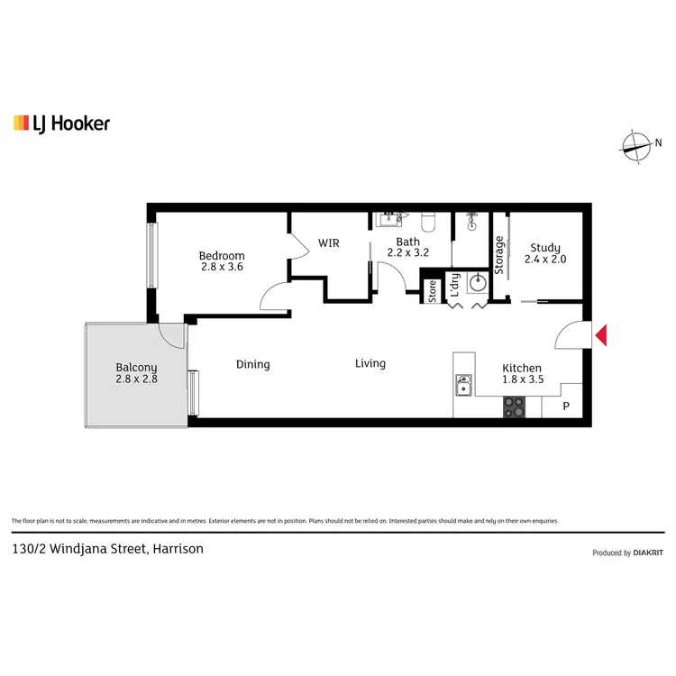 Floorplan of Homely apartment listing, 130/2 Windjana Street, Harrison ACT 2914