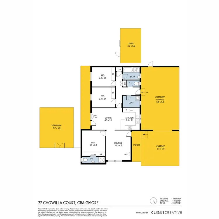 Floorplan of Homely house listing, 27 Chowilla Court, Craigmore SA 5114