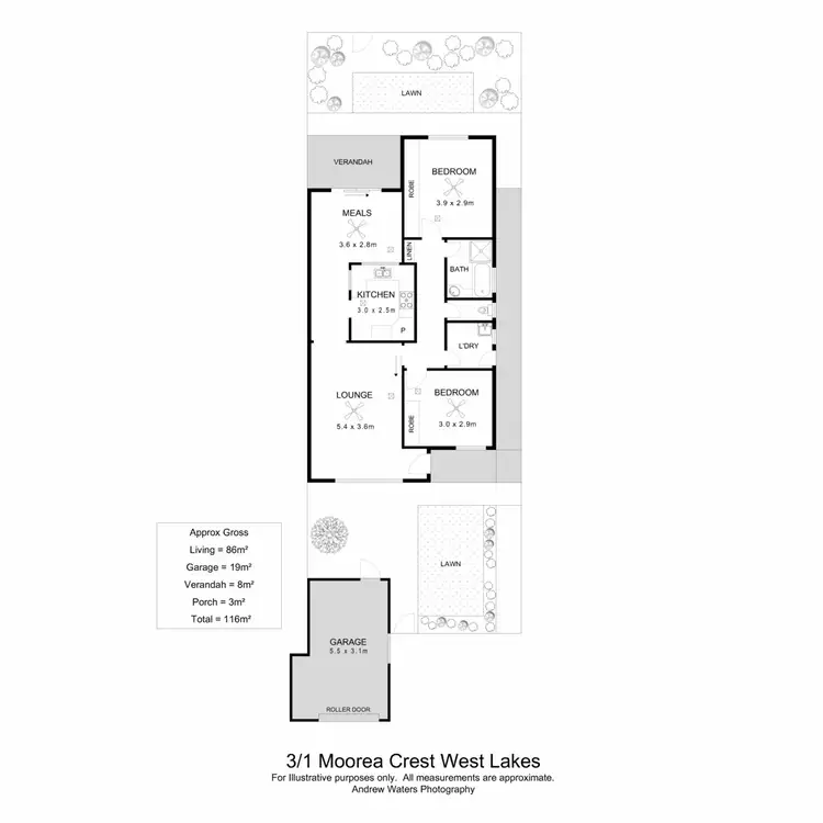 Floorplan of Homely unit listing, 3/1 Moorea Court, West Lakes SA 5021