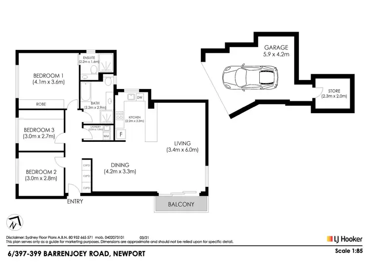 Floorplan of Homely unit listing, 6/397-399 Barrenjoey Road, Newport NSW 2106
