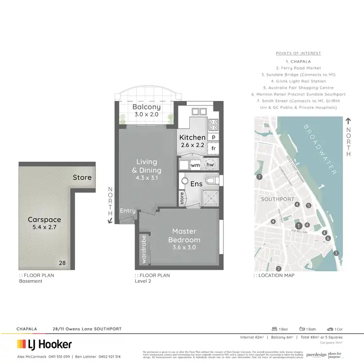 Floorplan of Homely unit listing, 28/11 Owens Lane, Southport QLD 4215