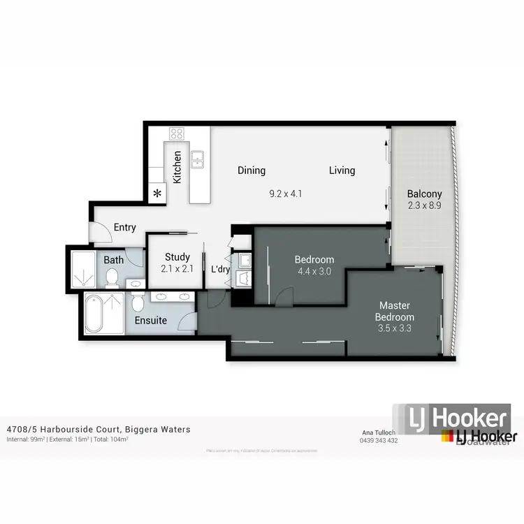 Floorplan of Homely unit listing, 4708/5 Harbour Side Court, Biggera Waters QLD 4216