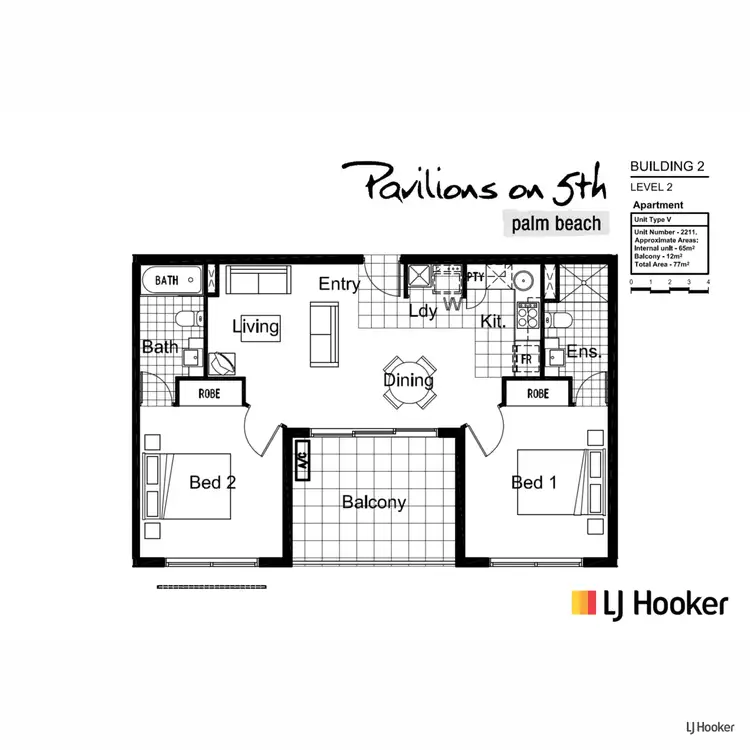 Floorplan of Homely unit listing, 2211/10 Fifth Avenue, Palm Beach QLD 4221
