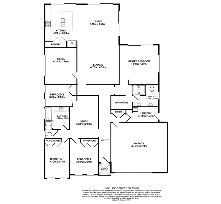 Floorplan of Homely house listing, 13 Bellfrog Street, Fletcher NSW 2287