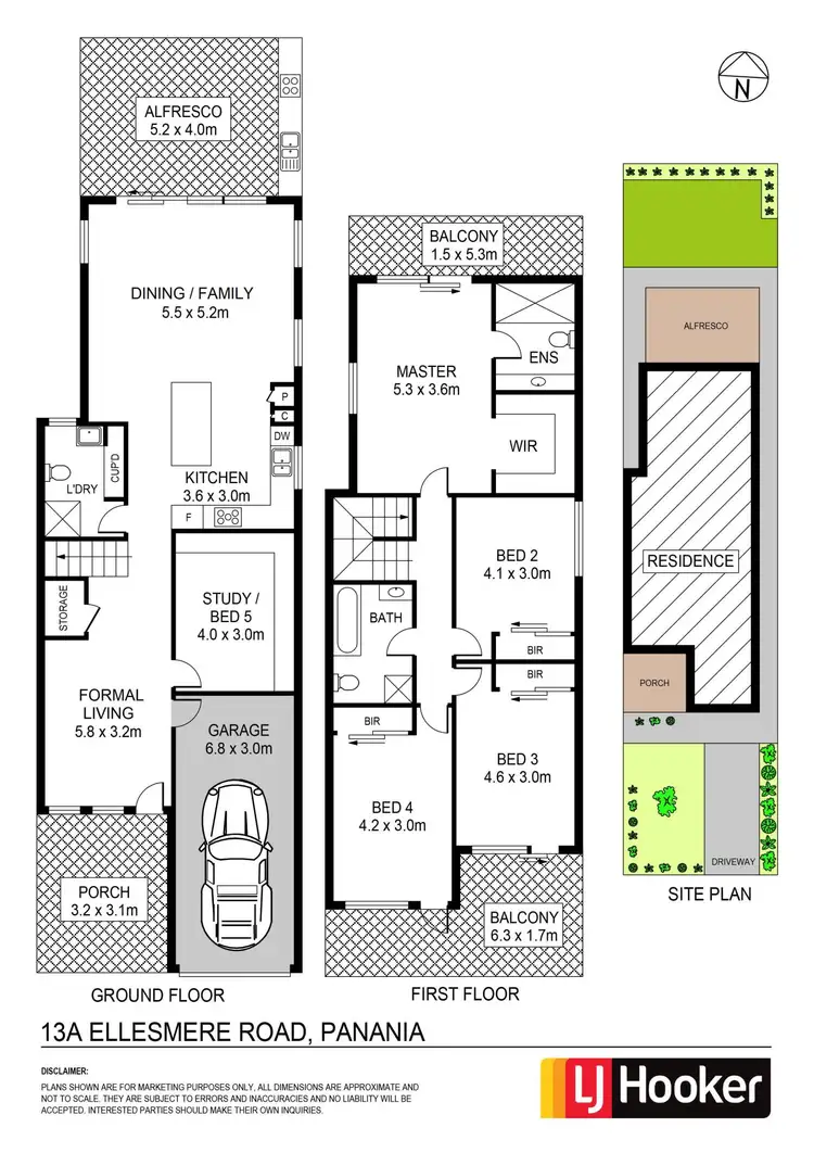 Floorplan of Homely semi-detached listing, 13A Ellesmere Street, Panania NSW 2213