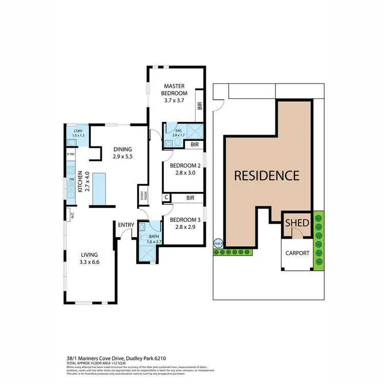 Floorplan of Homely unit listing, 38/1 Mariners Cove Drive, Dudley Park WA 6210