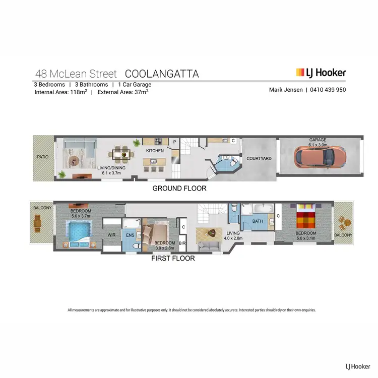 Floorplan of Homely semi-detached listing, 48 McLean Street, Coolangatta QLD 4225