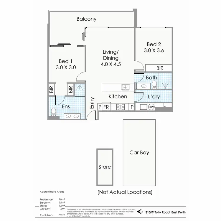 Floorplan of Homely apartment listing, 310/9 Tully Road, East Perth WA 6004