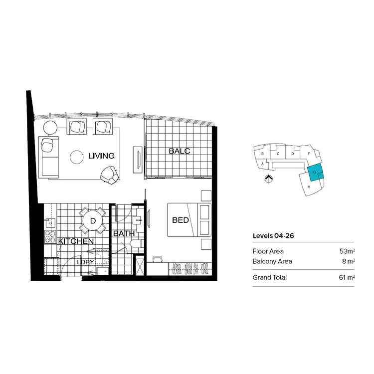 Floorplan of Homely apartment listing, 2506/3440 Surfers Paradise Boulevard, Surfers Paradise QLD 4217