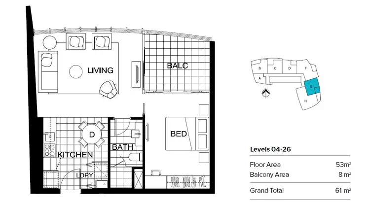 Floorplan of Homely unit listing, 1206/3440 Surfers Paradise Boulevard, Surfers Paradise QLD 4217