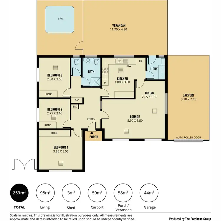 Floorplan of Homely house listing, 3 Metcalfe Avenue, Modbury Heights SA 5092