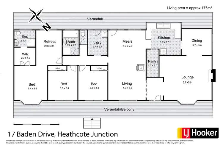 Floorplan of Homely house listing, 17 Baden Drive, Heathcote Junction VIC 3758