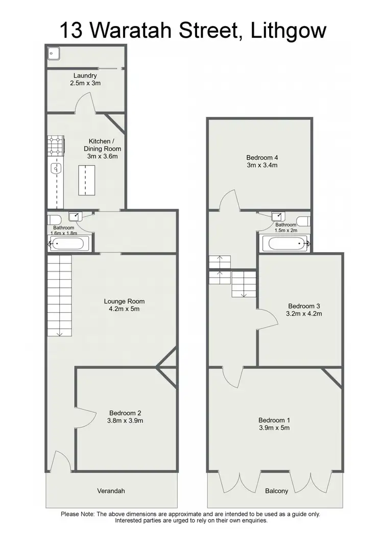Floorplan of Homely terrace listing, 13 Waratah Street, Lithgow NSW 2790