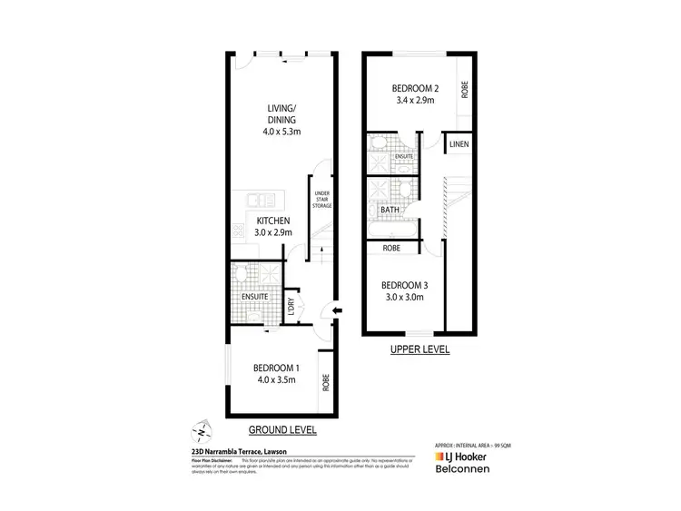 Floorplan of Homely townhouse listing, 23D Narrambla Terrace, Lawson ACT 2617