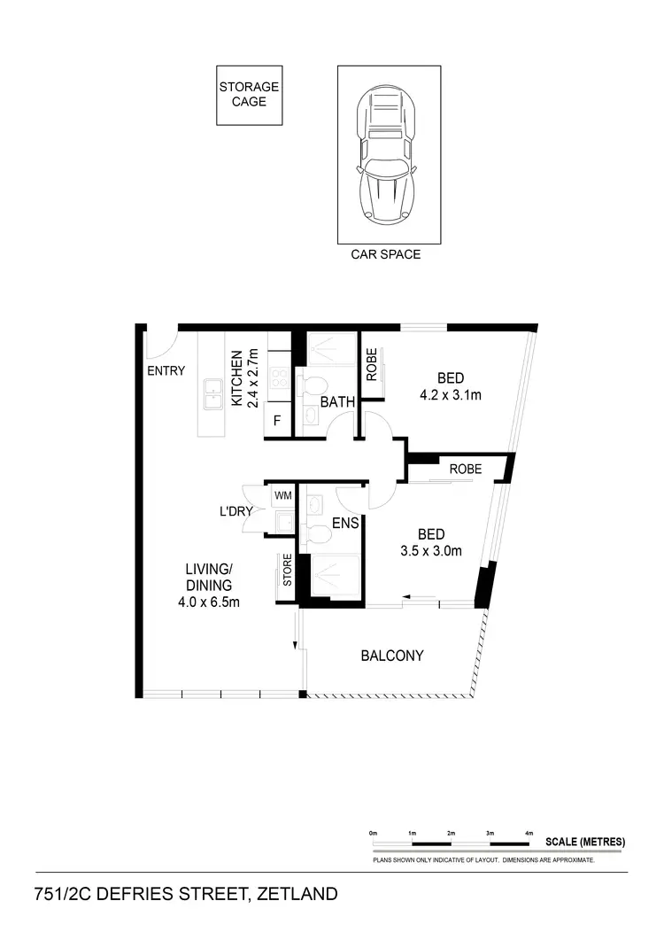 Floorplan of Homely apartment listing, 751/2C Defries Ave, Zetland NSW 2017