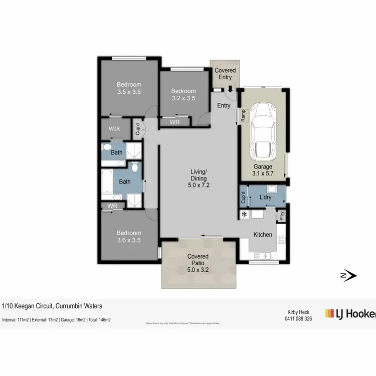 Floorplan of Homely semi-detached listing, 1/10 Keegan Circuit, Currumbin Waters QLD 4223