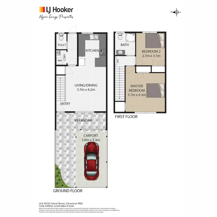 Floorplan of Homely townhouse listing, 32/52-56 Island Street, Cleveland QLD 4163