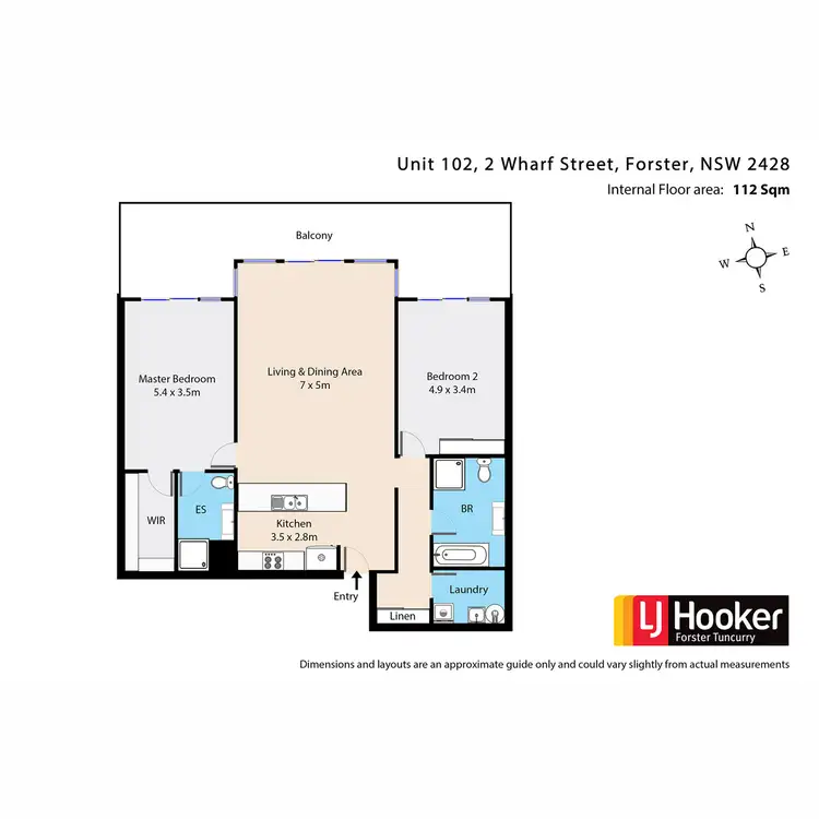 Floorplan of Homely unit listing, 102/2-6 Wharf Street, Forster NSW 2428