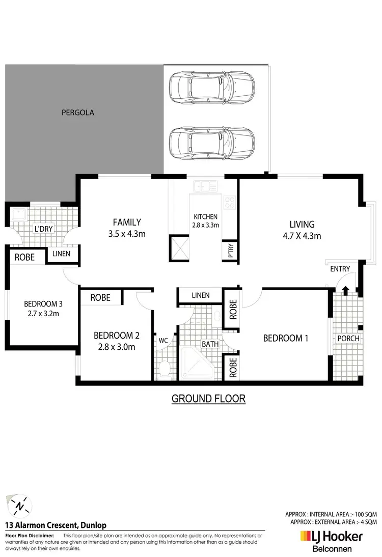 Floorplan of Homely house listing, 13 Alarmon Crescent, Dunlop ACT 2615