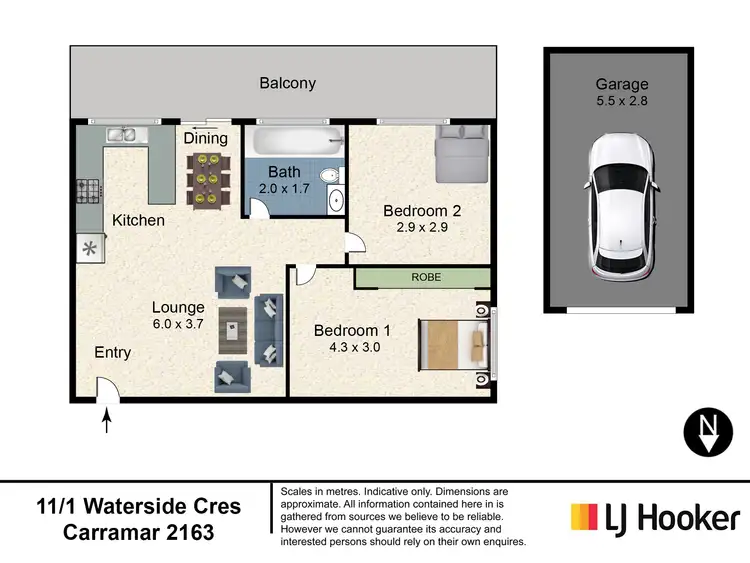 Floorplan of Homely unit listing, 11/1 Waterside Crescent, Carramar NSW 2163