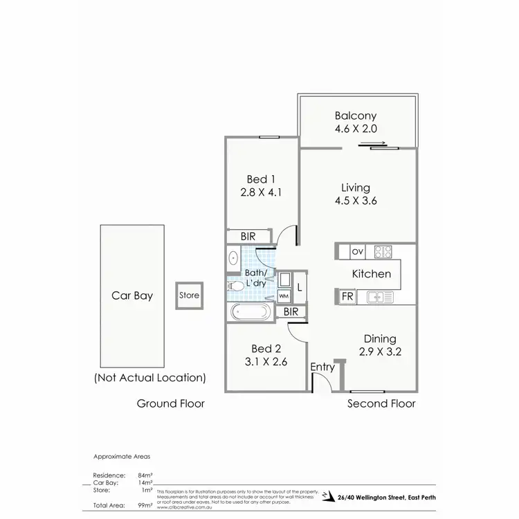 Floorplan of Homely apartment listing, 26/40 Wellington Street, East Perth WA 6004