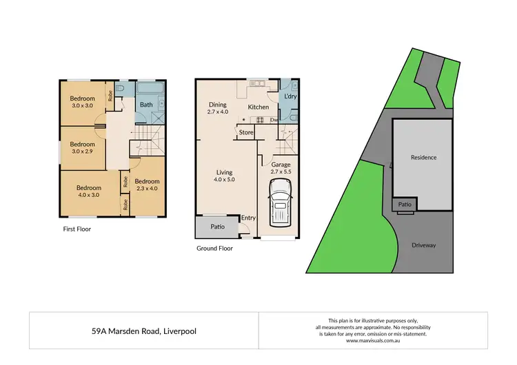 Floorplan of Homely semi-detached listing, 59A Marsden Road, Liverpool NSW 2170