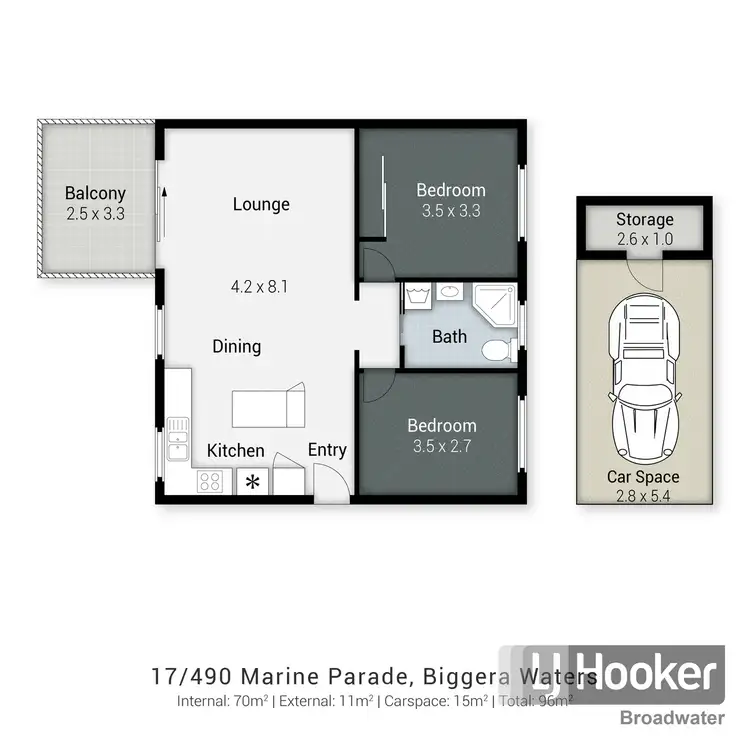 Floorplan of Homely apartment listing, 17/490 Marine Parade, Biggera Waters QLD 4216