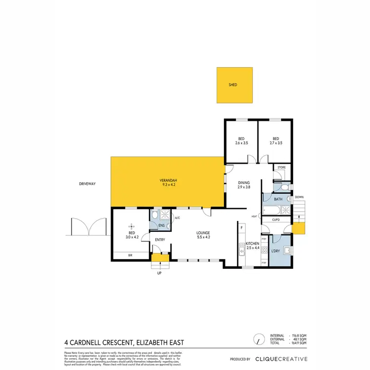 Floorplan of Homely house listing, 4 Cardnell Crescent, Elizabeth East SA 5112