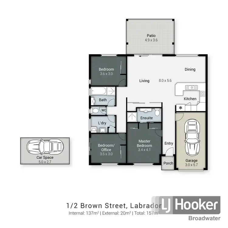 Floorplan of Homely townhouse listing, 1/2 Brown Street, Labrador QLD 4215