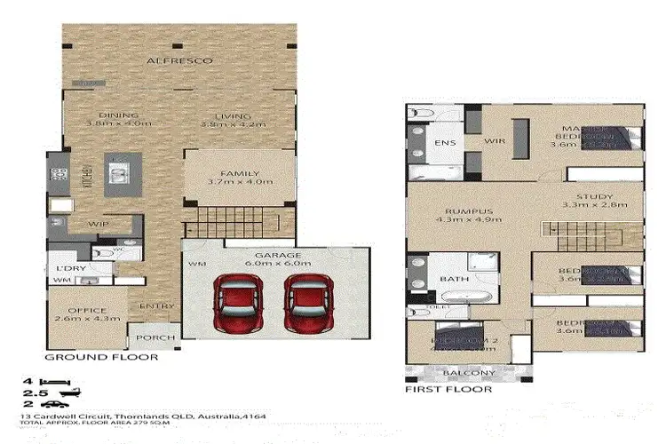 Floorplan of Homely house listing, 13 Cardwell Circuit, Thornlands QLD 4164