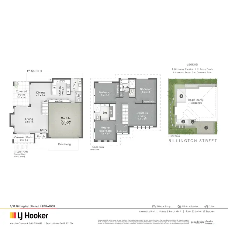 Floorplan of Homely townhouse listing, 1/11 Billington Street, Labrador QLD 4215