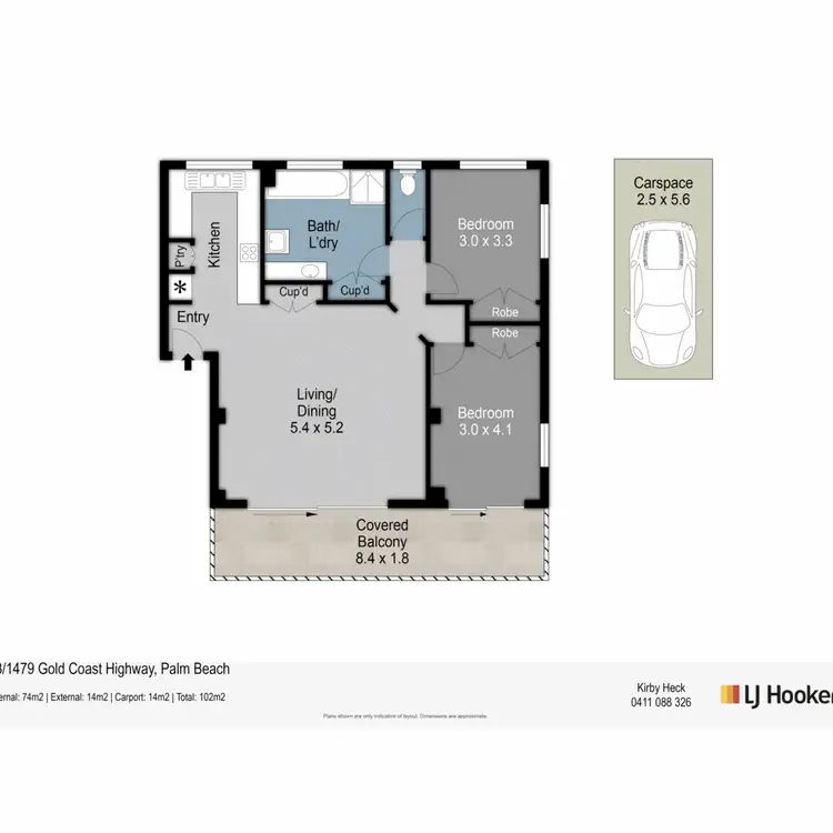 Floorplan of Homely unit listing, 13/1479 Gold Coast Highway, Palm Beach QLD 4221