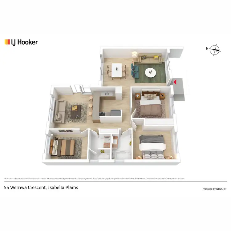 Floorplan of Homely semi-detached listing, 55 Werriwa Crescent, Isabella Plains ACT 2905