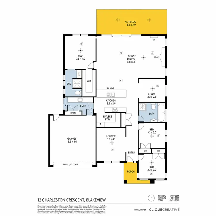 Floorplan of Homely house listing, 12 Charleston Crescent, Blakeview SA 5114