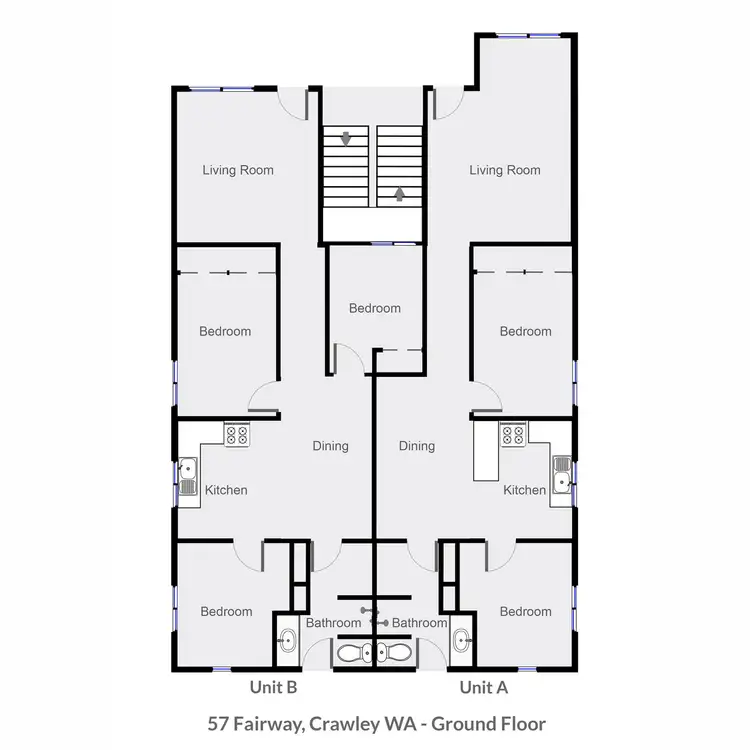 Floorplan of Homely block of units listing, 57 Fairway, Crawley WA 6009