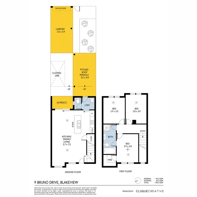 Floorplan of Homely house listing, 9 Bruno Drive, Blakeview SA 5114