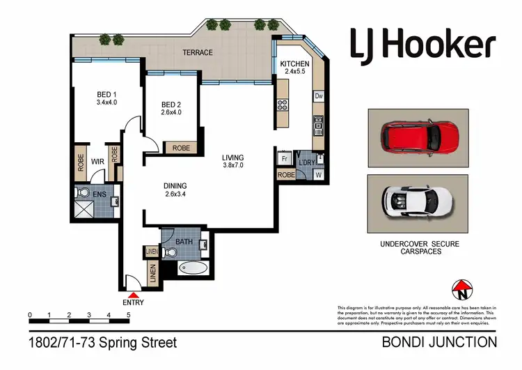 Floorplan of Homely unit listing, 1802/71-73 Spring Street, Bondi Junction NSW 2022